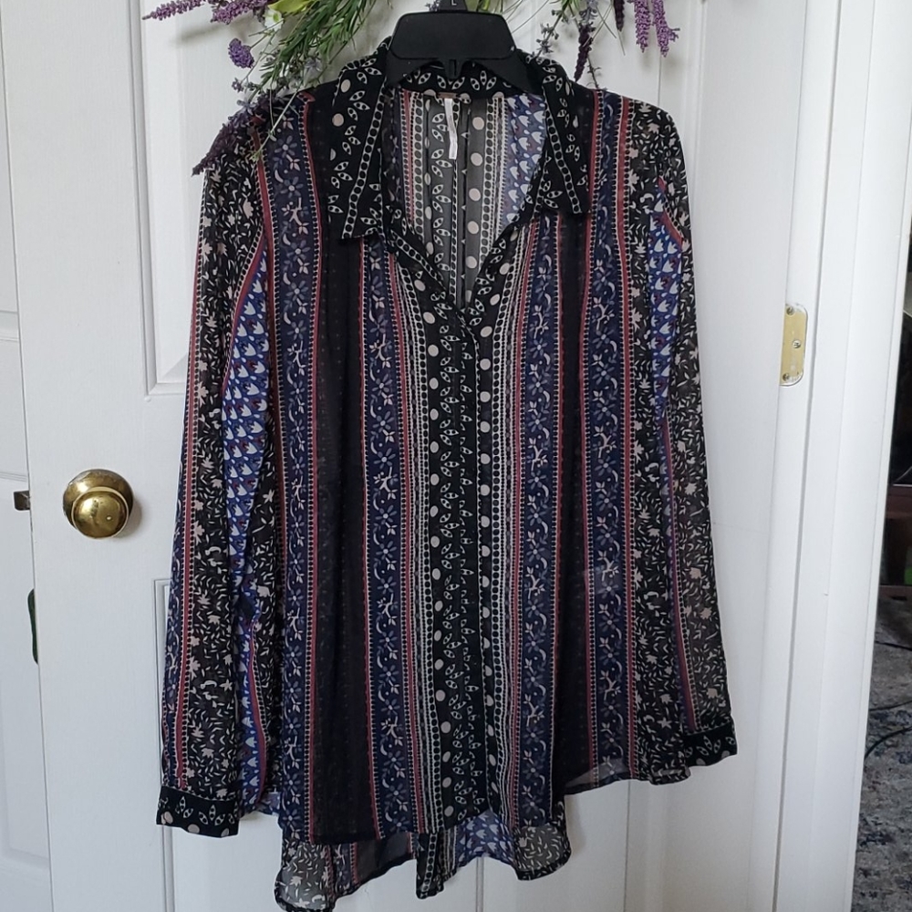 Free People sheer print tunic